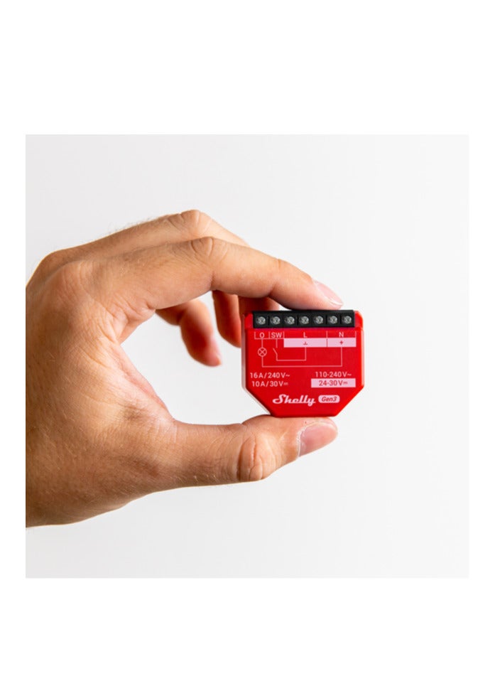 شيلي جهاز تحكم عن بعد ذكي  أوروبي Shelly 1PM Gen3 يعمل بتقنية الواي فاي والبلوتوث مع ميزة قياس إستهلاك الطاقة، قناة واحدة 16 أمبير - Image 2