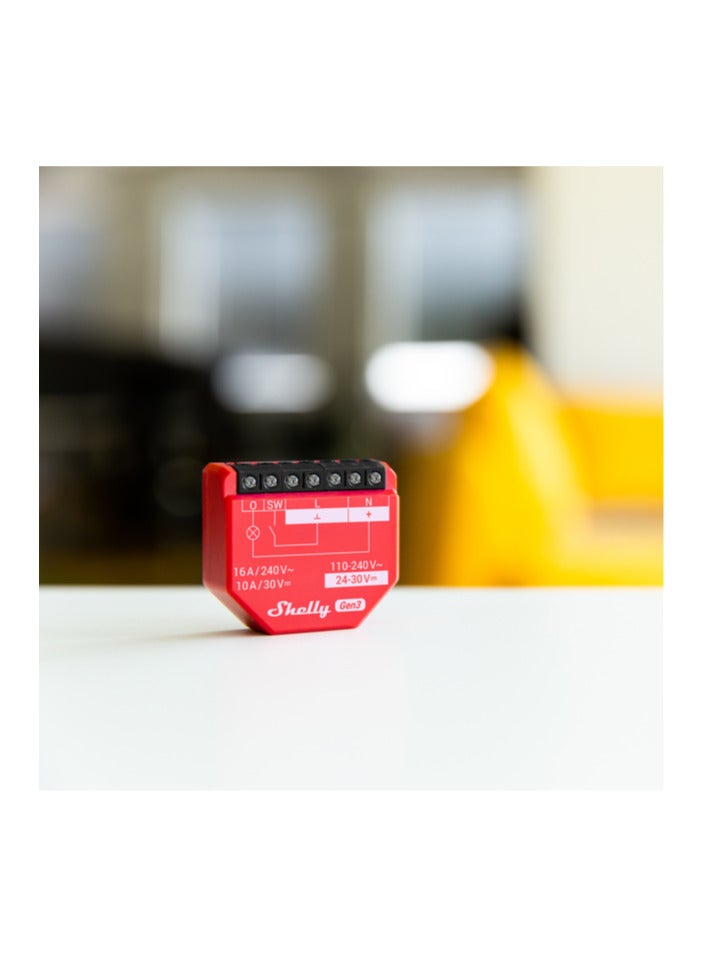 شيلي جهاز تحكم عن بعد ذكي  أوروبي Shelly 1PM Gen3 يعمل بتقنية الواي فاي والبلوتوث مع ميزة قياس إستهلاك الطاقة، قناة واحدة 16 أمبير - Image 4