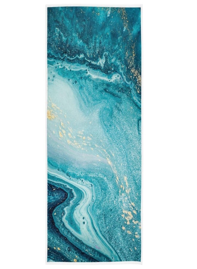 Wamika Blue Hand Bath Towel Marble Golden Glittery Fingertip Towel Tie Dye Kitchen Bathroom Shower Towel Set Highly Absorbent Beach SPA Gym Guest towels 16x30 Inch - Image 1