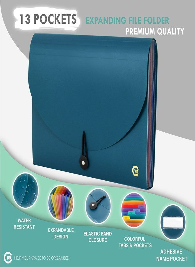 CNK File Folders Organizer with 13 Pockets Accordion Expanding Folder For Documents Receipt Document Paper Pocket Filing Products Accordian Important expandable holder files alphabetical Labels Letter - Image 2