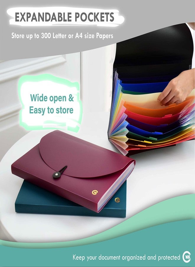 CNK File Folders Organizer with 13 Pockets Accordion Expanding Folder For Documents Receipt Document Paper Pocket Filing Products Accordian Important expandable holder files alphabetical Labels Letter - Image 3
