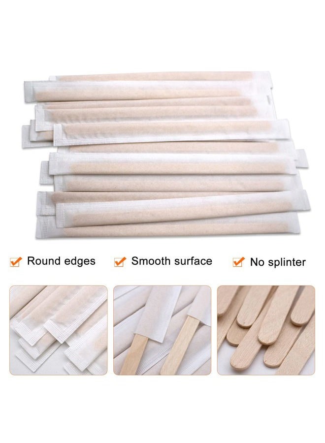 BLUETOP Individually Paper Wrapped Wooden Coffee Stirrers 7 Inch Pack 500, Disposable Wood Sticks for Coffee/Tea/Hot Beverage/Hot Chocolate/Cold Drinks, Wood Blenders for butter sugar,Craft Stick - Image 4