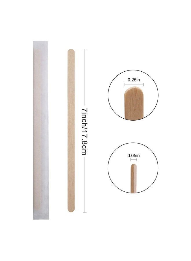 BLUETOP Individually Paper Wrapped Wooden Coffee Stirrers 7 Inch Pack 500, Disposable Wood Sticks for Coffee/Tea/Hot Beverage/Hot Chocolate/Cold Drinks, Wood Blenders for butter sugar,Craft Stick - Image 2