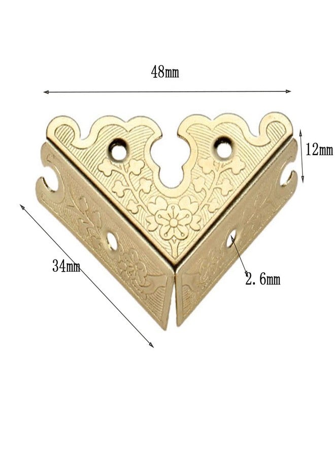 dophee 8Pcs Decorative Corner Protectors, Retro Style Edge Safety Guards Covers for Picture Frame Album Jewelry Box Gift Box Wooden Case Chest Tables Cabinet Furniture, 1.34"x1.34"-Gold - Image 2