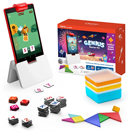 Osmo-Genius Starter Kit for Fire Tablet + Family Game Night-7 Educational Learning Games for Spelling,Math & more-Ages 6-10-STEM Toy Gifts- 6 7 8 9 10(Osmo Fire Tablet Base Included-Amazon Exclusive) - Image 1