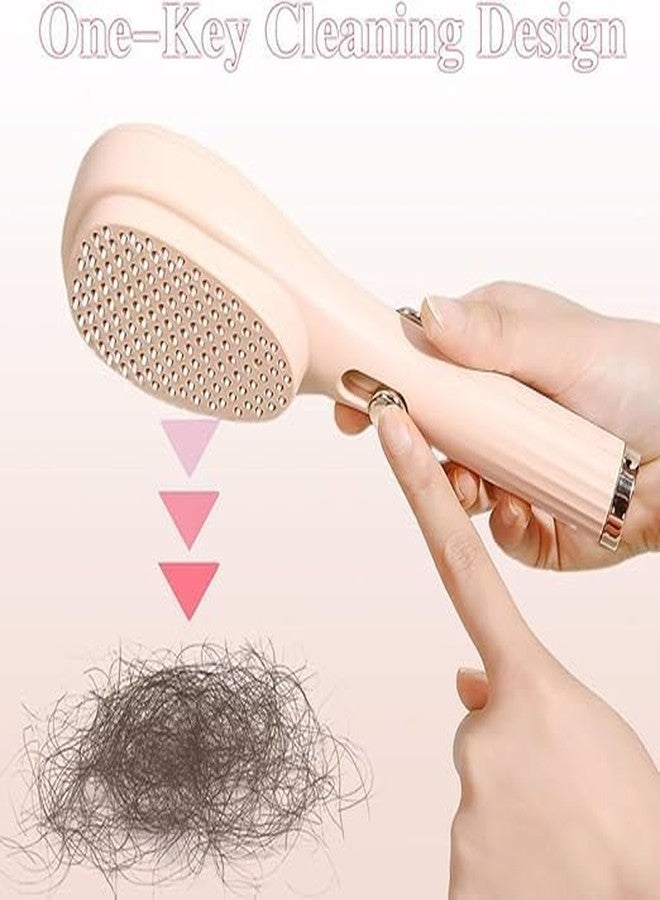 FAGVA 2-in-1 Self-Cleaning Hairbrush with Telescopic Design | One-Click Hair Removal Comb | Easy Detangling & Smooth Styling Brush | Large Size Hair Comb for Home, Travel & Salon Use - Multicolour - Image 2