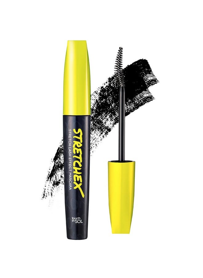 Touch in Sol Stretchex Stretch Lash Effect Mascara - Silk Protein For Longer, Thicker, Voluminous Eyelashes - No Clump, Smudge Proof, Flake Proof Makeup Mascara, 0.24 Fl.Oz.  - Image 1