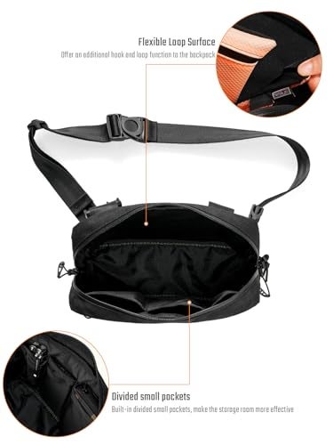 TACTICAL_GEEK Cache L4 EDC Sling Bag, Lightweight Crossbody Shoulder Bag, Travel Chest Bag, Single Strap Bag for Casual Travel, Hiking, and Outdoor Sports(Black Green) - Image 4