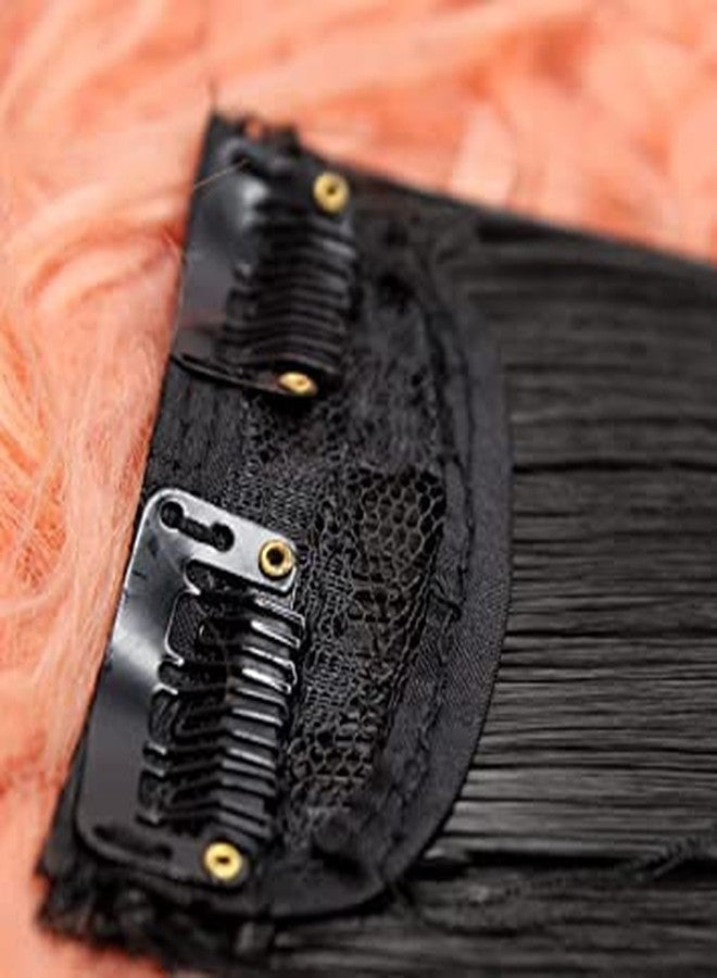 KAVIN 2 Clip In Synthetic Hair Extension Hair Volumizer For Girls And Women Pack Of 1 (6.5 Inches Natural Black Brown Colour) - Image 3