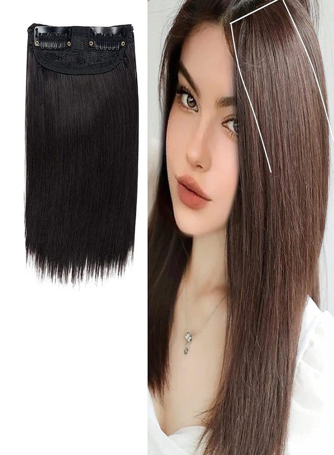 KAVIN 2 Clip In Synthetic Hair Extension Hair Volumizer For Girls And Women Pack Of 1 (6.5 Inches Natural Black Brown Colour) - Image 1