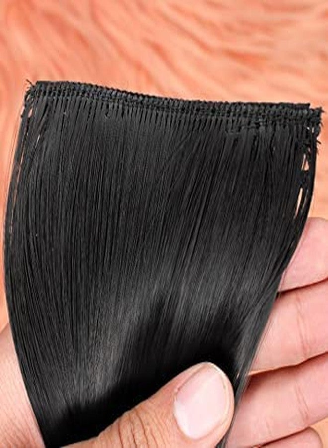 KAVIN 2 Clip In Synthetic Hair Extension Hair Volumizer For Girls And Women Pack Of 1 (6.5 Inches Natural Black Brown Colour) - Image 4