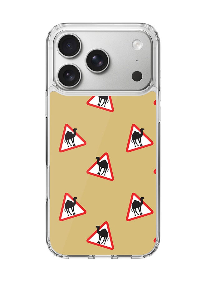 Stylizedd Classic Clear MagSafe Case for iPhone 17 Pro , Hybrid Soft Case Flexible Edges Anti Drop TPU PC Gel Thin Transparent Cover [ Designed for iPhone 17 Pro ] - Camel Signs Full Print - Image 1