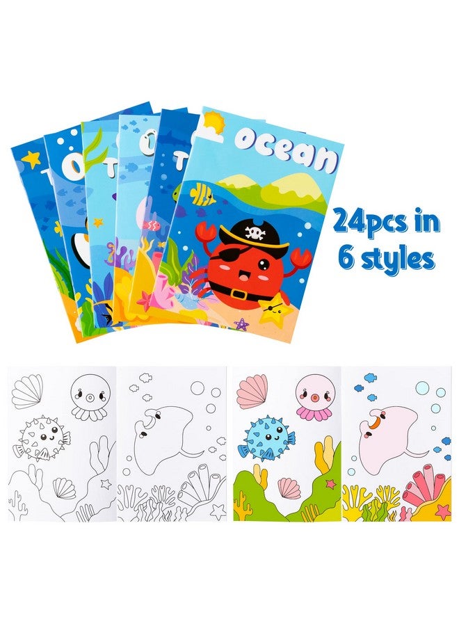 ANGOLIO 24Pcs Ocean Animals Coloring Books Bulk For Kids Mini Diy Art Drawing Book Set For Shark Seahorse Jellyfish Under The Sea Animal Theme Kindergarten School Classroom Rewards Goodie Bag Filler - Image 3