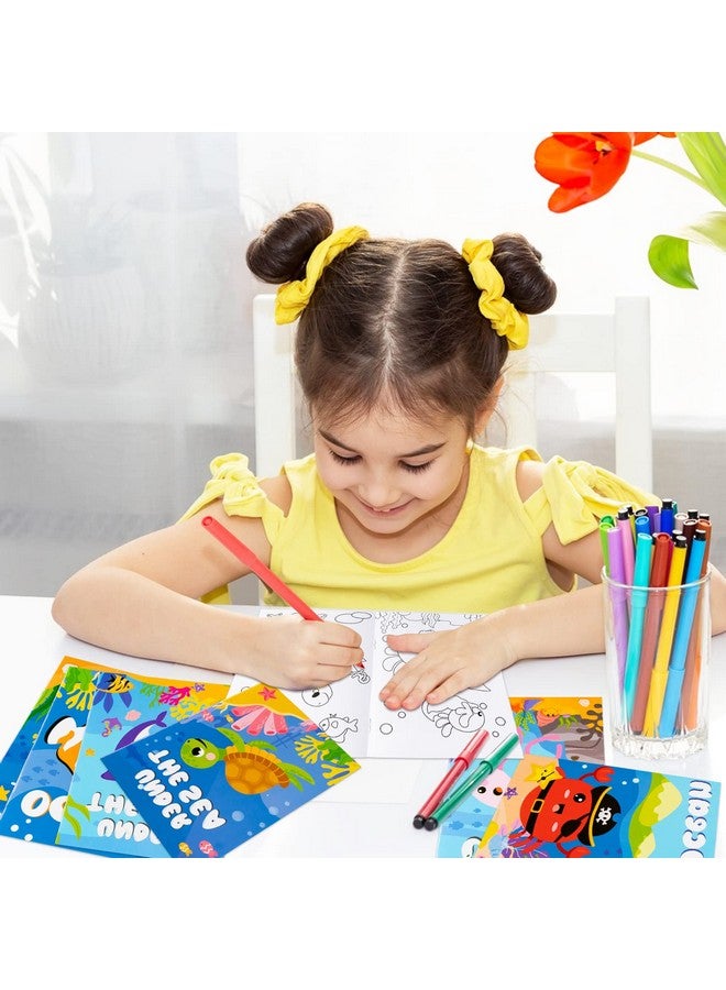 ANGOLIO 24Pcs Ocean Animals Coloring Books Bulk For Kids Mini Diy Art Drawing Book Set For Shark Seahorse Jellyfish Under The Sea Animal Theme Kindergarten School Classroom Rewards Goodie Bag Filler - Image 4