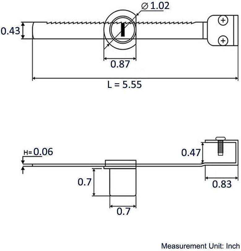 WOOCH Sliding Glass Door Ratchet Lock with Chrome Finish, Keyed Alike Showcase Display - 2 Pack - Image 2