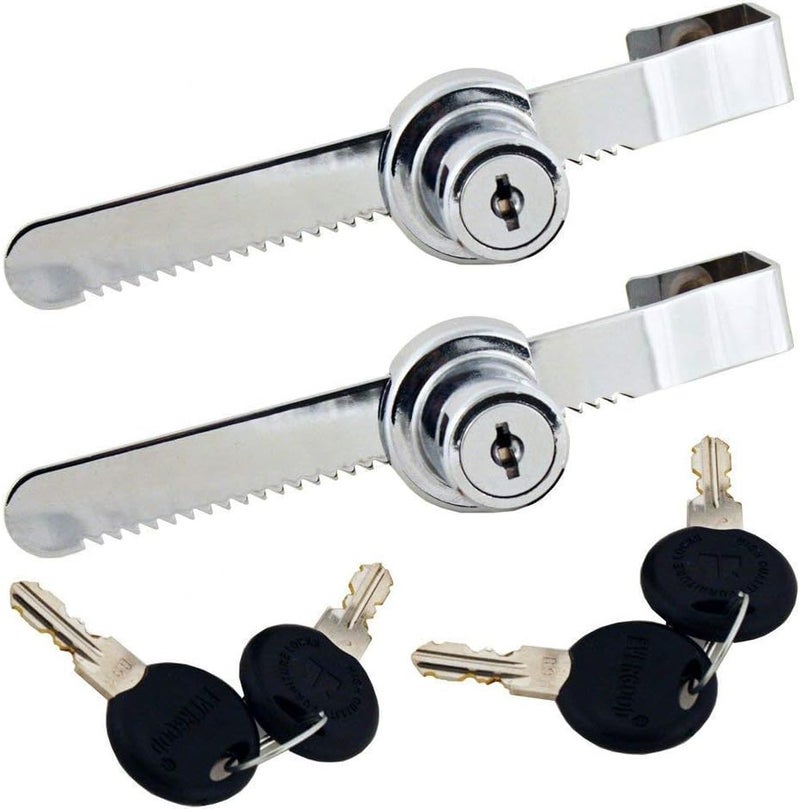 WOOCH Sliding Glass Door Ratchet Lock with Chrome Finish, Keyed Alike Showcase Display - 2 Pack - Image 1