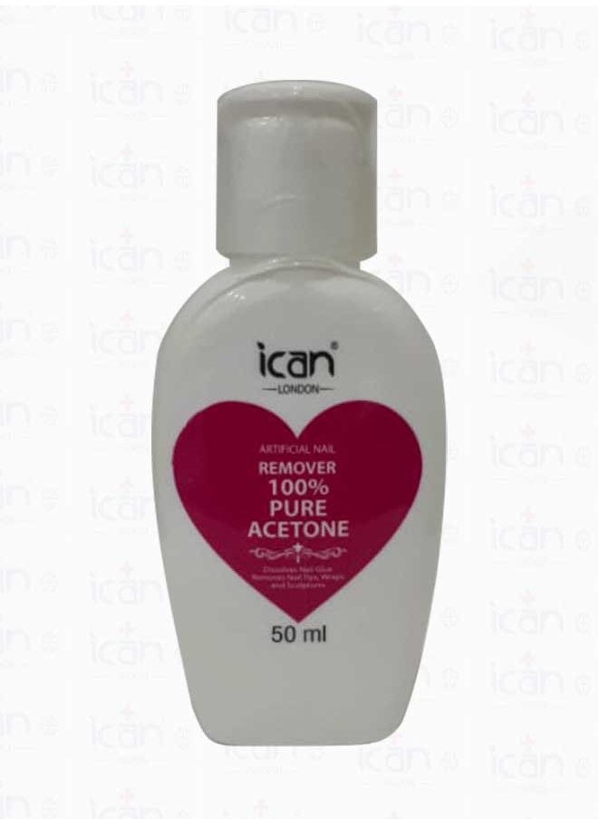 iCan London Ican London 100% Pure Acetone Nail Polish Remover UV GEL Soak Off 50ml travel size 