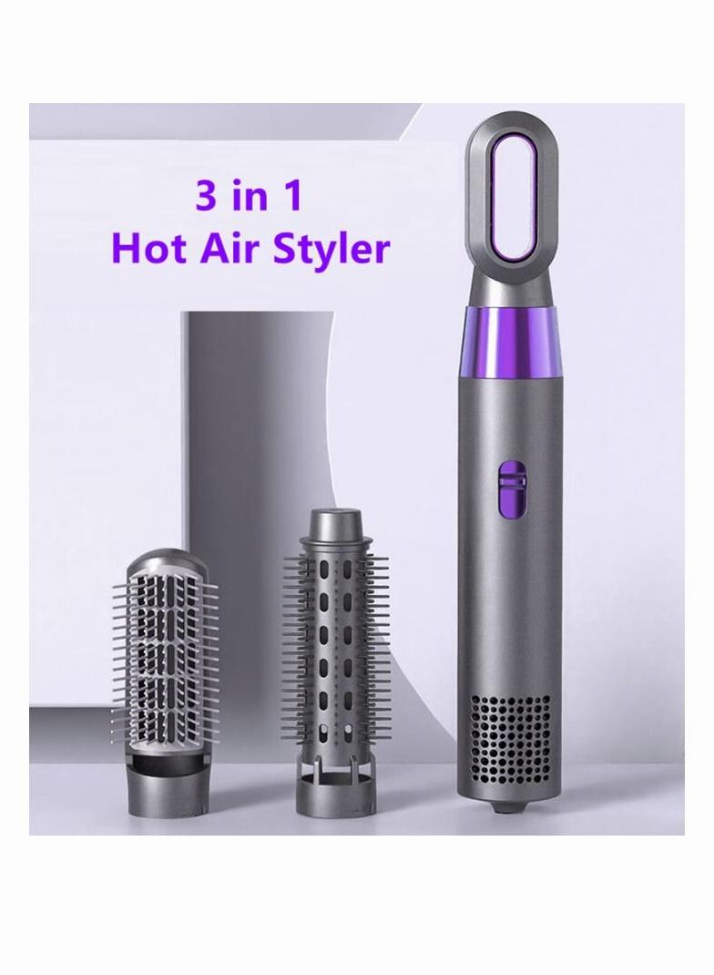 MIXDE 3-In-1 Hair Dryer Brush Purple/Black - Image 1