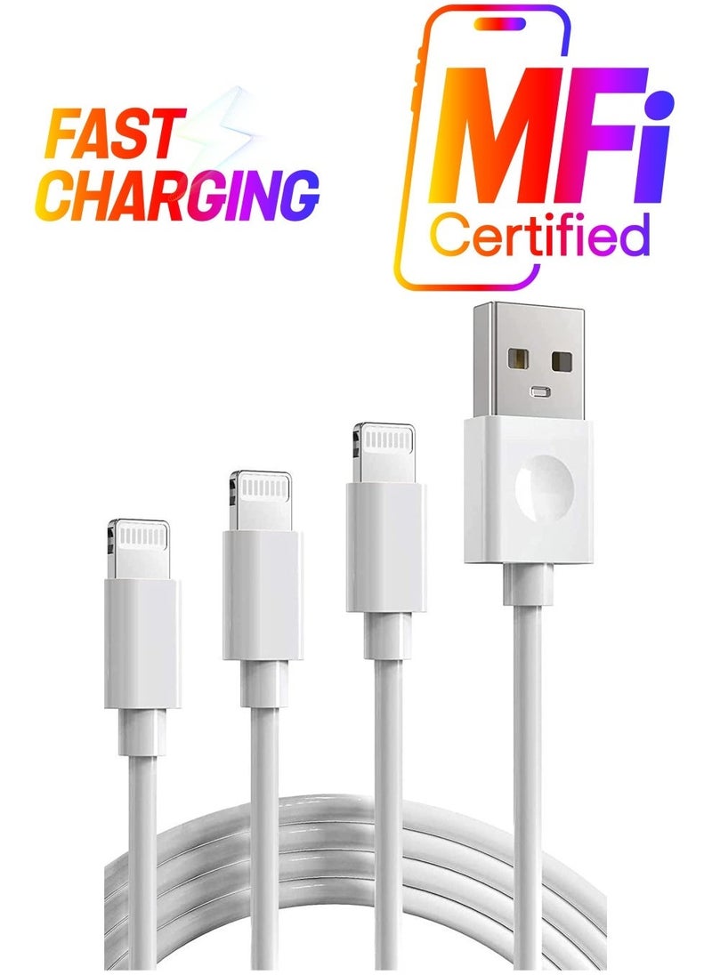 Generic - iPhone Charger Cable, 3Pack 1M Lightning Cord USB A Fast Charging Compatible with iPhone 12 Pro MAX Mini/11 X XS XR 8 Plus 7 Plus 6S Plus 5S SE iPod iPad Pro Touch - Image 1