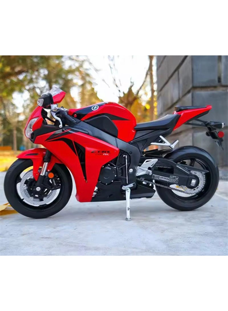 ويلي لعبة نموذج دراجة نارية CBR 1000 RR مصبوبة بمقياس 1:10 - دراجة رياضية حمراء - Image 1