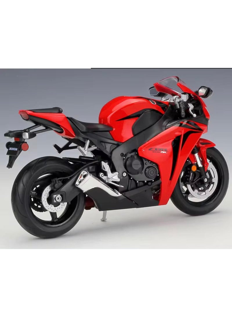 ويلي لعبة نموذج دراجة نارية CBR 1000 RR مصبوبة بمقياس 1:10 - دراجة رياضية حمراء - Image 2