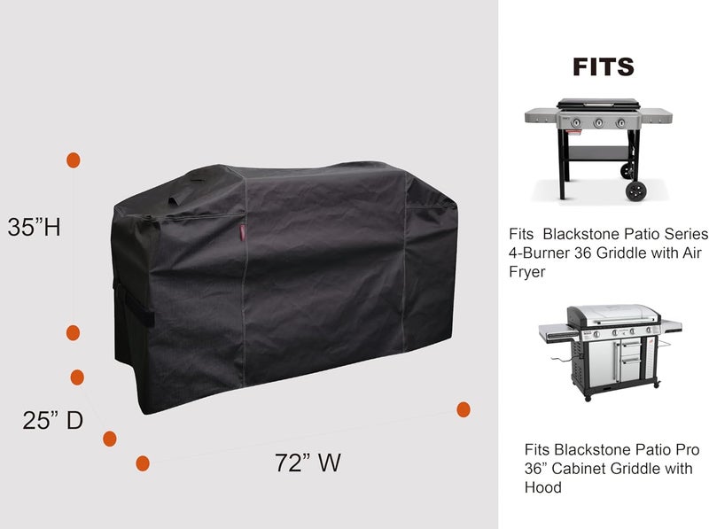 acoveritt RPET Frabric Cover for Flat Griddle Cover, Black；Fit Slate 30" griddles - Image 2