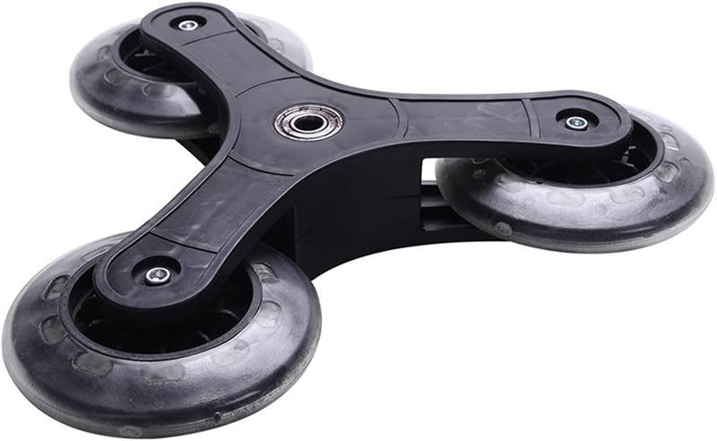 2Pcs Shopping Cart Caster Replacement Parts Stair Climbing Laundry Cart Triangular Clamp Bearing Luggage Suitcase Whee Plate Casters Heavy Duty, Black - Image 2