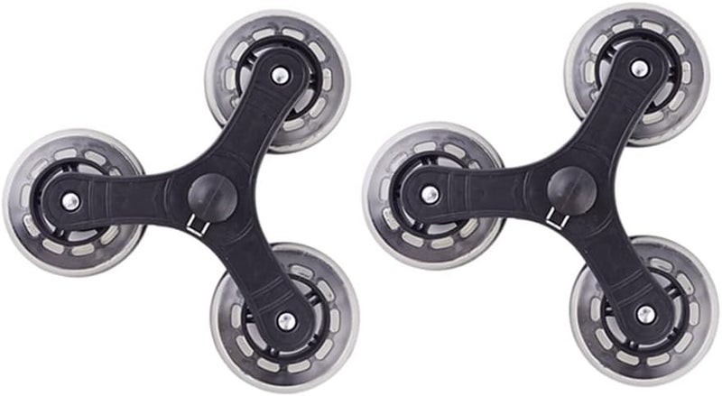 2Pcs Shopping Cart Caster Replacement Parts Stair Climbing Laundry Cart Triangular Clamp Bearing Luggage Suitcase Whee Plate Casters Heavy Duty, Black - Image 1