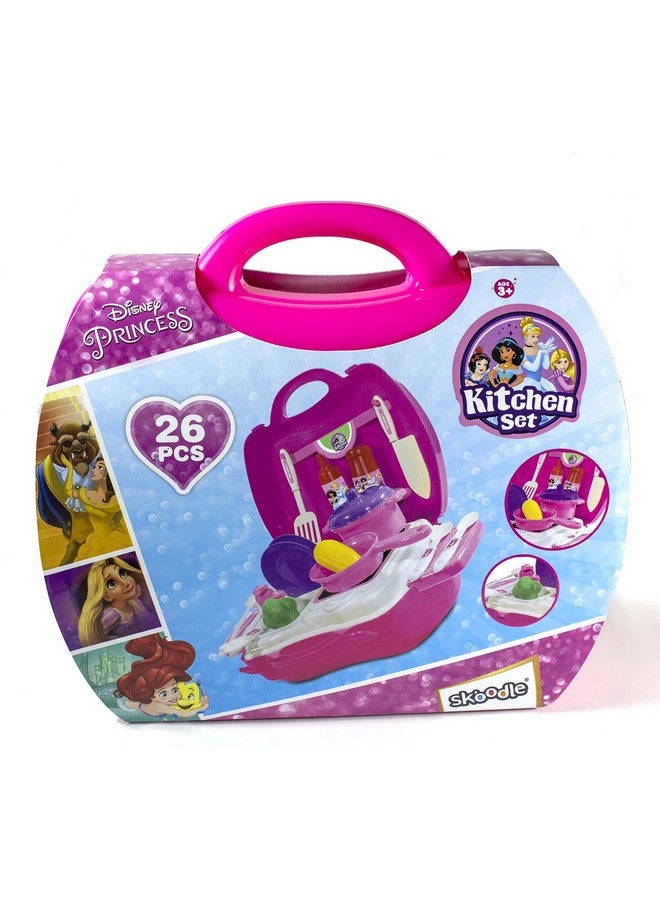 Skoodle Disney Princess Kid Chef Bring Along Kitchen Cooking Suitcase Set with Briefcase and Accessories for Kids (26 Pieces ) - Image 2