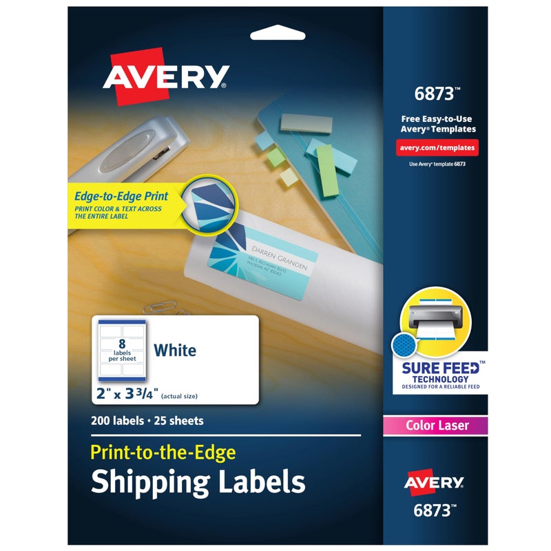 Avery Printable Address Labels with Sure Feed, 1-1/3" x 4", Matte Clear, 700 Blank Mailing Labels (05662) - Image 1