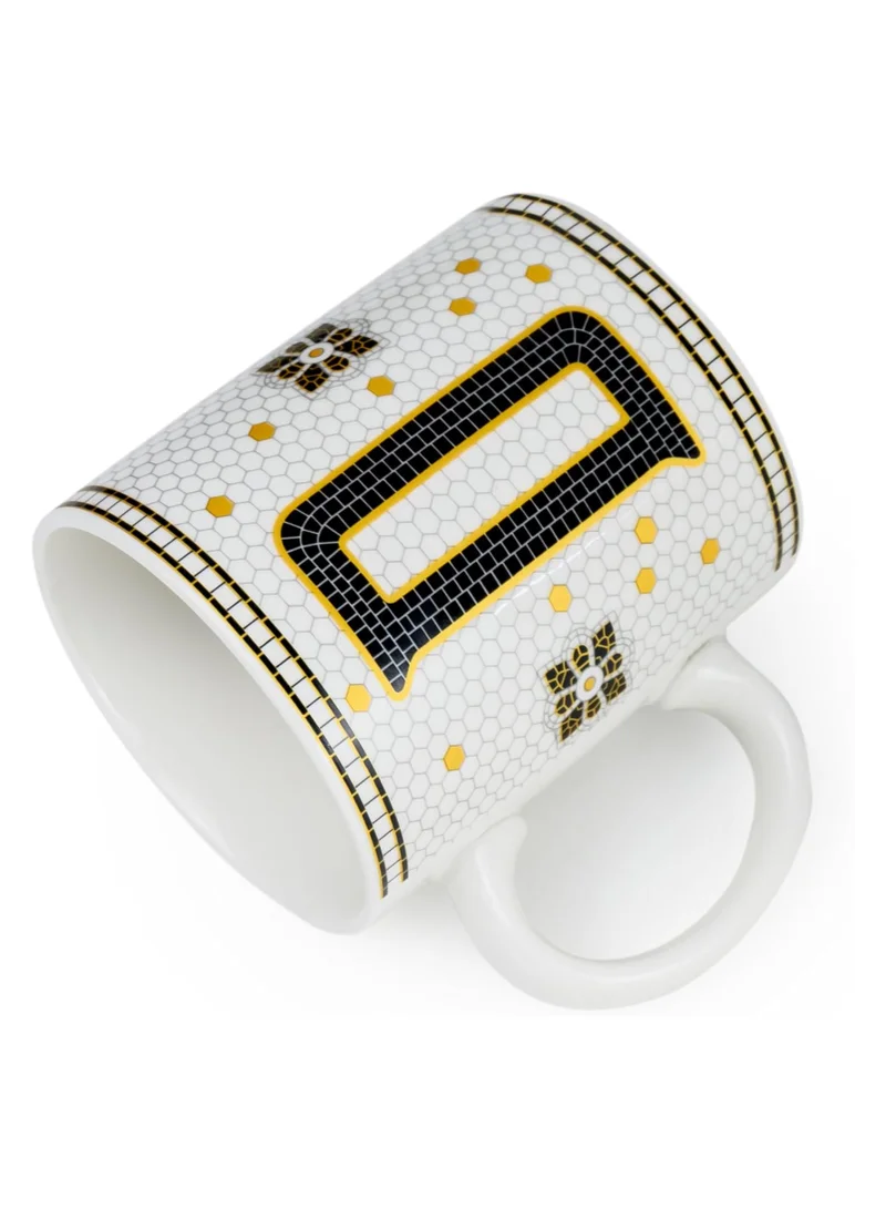 Cuisine Art Cuisine Art Letter D Printed Porcelain Ceramic Tea Coffee Mug 300ml - Stylish and Durable Mug for Hot Beverages