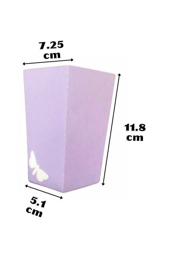 Pinfliers Pinfliers Butterfly Flower Theme Paper Popcorn Boxes, A Set of 10, Pink Purple and Yellow  - Image 3