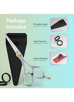 Suvorna Suvorna 5" Mustache And Beard Scissors for Men, Salons, Barber, Hairdresser & Professional | Hair Cutting Scissors made with Stainless steel for Trimming | Grooming Scissors for Facial, Nose, Ear Hair  - Image 3