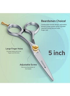 Suvorna Suvorna 5" Mustache And Beard Scissors for Men, Salons, Barber, Hairdresser & Professional | Hair Cutting Scissors made with Stainless steel for Trimming | Grooming Scissors for Facial, Nose, Ear Hair  - Image 4