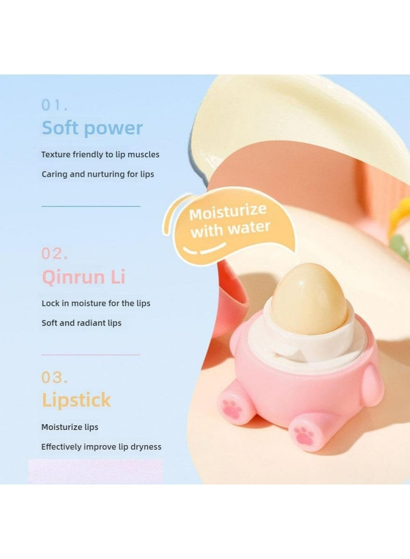 3Pcs Cute Little Bear Lip Balm for Children,Anti-Dry Anti-Crack Moisturizing Lip Gloss,Natural Ingredients Lipsticks Lip Care Products,Fruit Flavored Lip Stick for Kids - Image 3