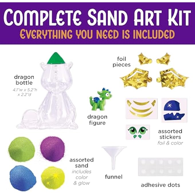 SAND ART KIT FOR KIDS: DRAGON - ARTS AND CRAFTS FOR KIDS, SMALL GIFTS (AGES 6+) - Image 5