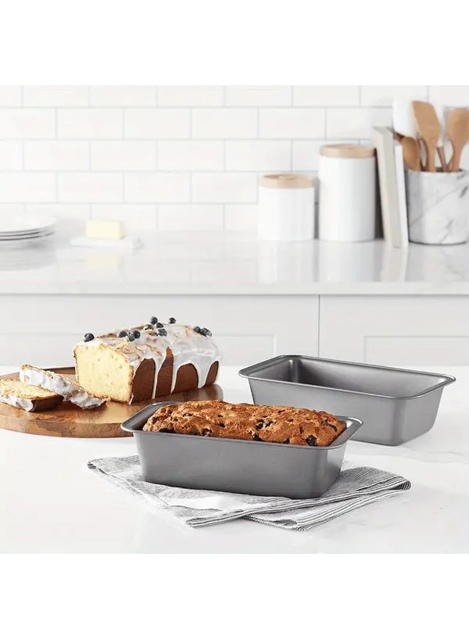 2 Piece Set Black Non Stick Cake Molds Toast Pans Loaf Boxes Pizza Trays Rectangular Baking Tools For Pastries Homemade Bread Pizza Baking - Image 1