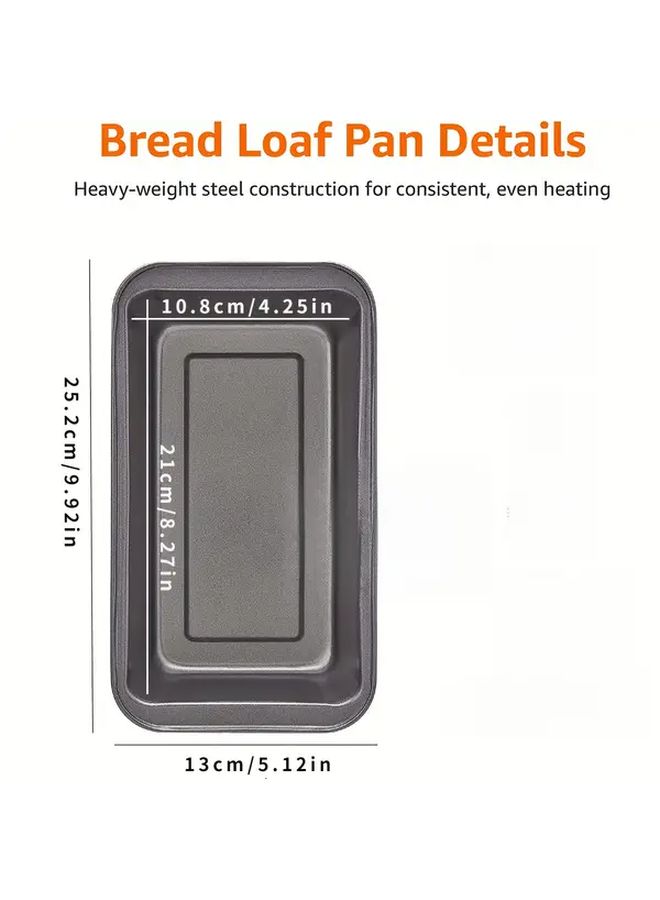 2 Piece Set Black Non Stick Cake Molds Toast Pans Loaf Boxes Pizza Trays Rectangular Baking Tools For Pastries Homemade Bread Pizza Baking - Image 3