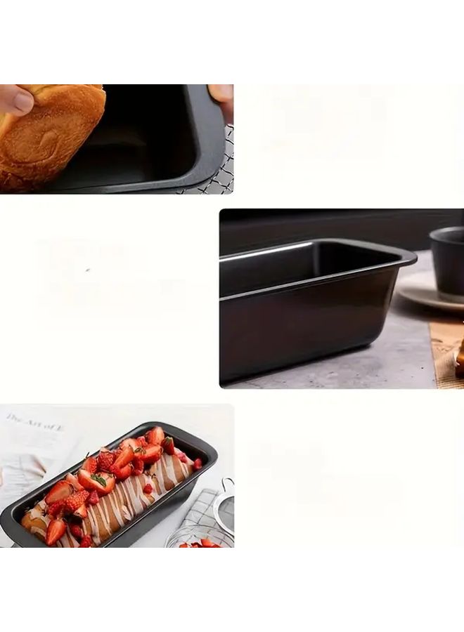 2 Piece Set Black Non Stick Cake Molds Toast Pans Loaf Boxes Pizza Trays Rectangular Baking Tools For Pastries Homemade Bread Pizza Baking - Image 4