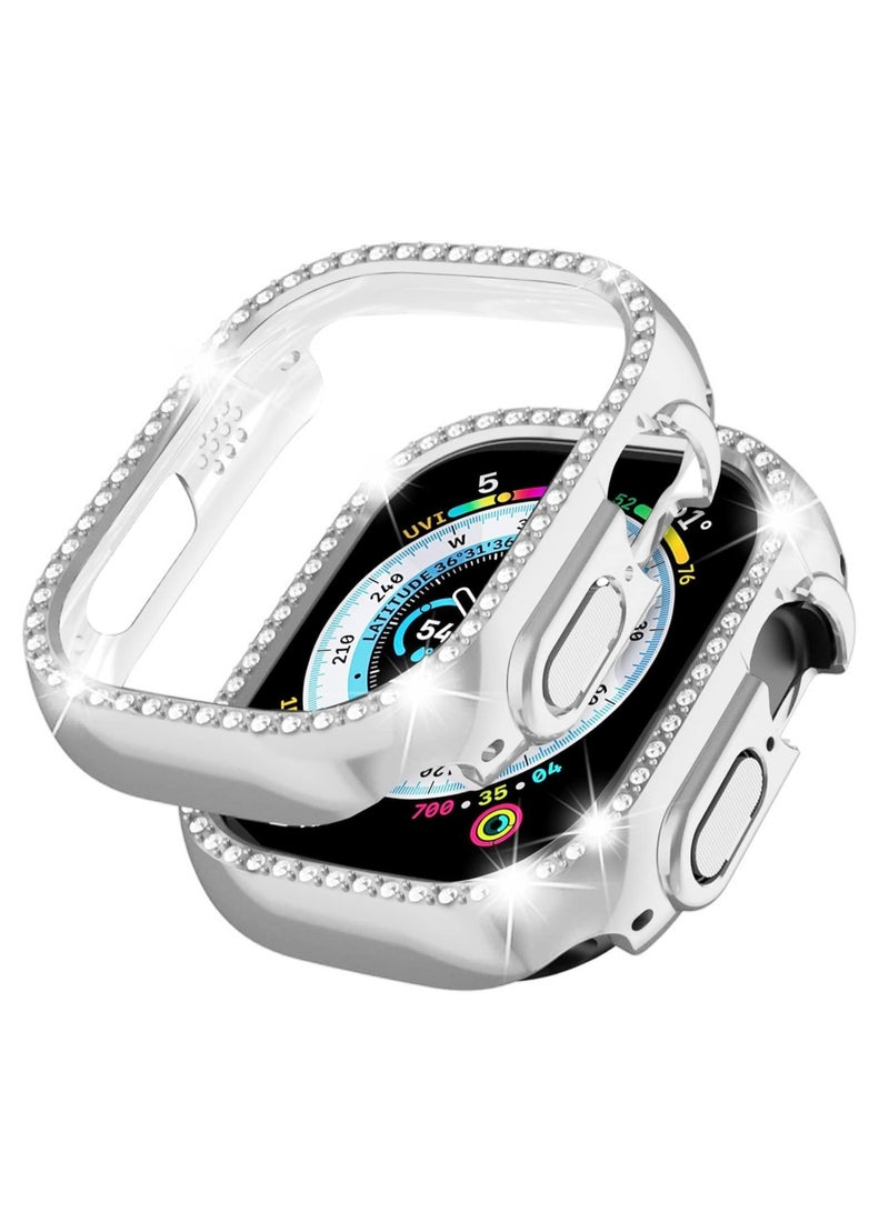 Compatible with Apple Watch Ultra 2 49mm Bling Case for Women, Hard PC Frame Bumper without Screen Protector, Crystal Diamonds Shell Ultra Slim Protective Cover for iWatch Ultra 49mm - Image 1
