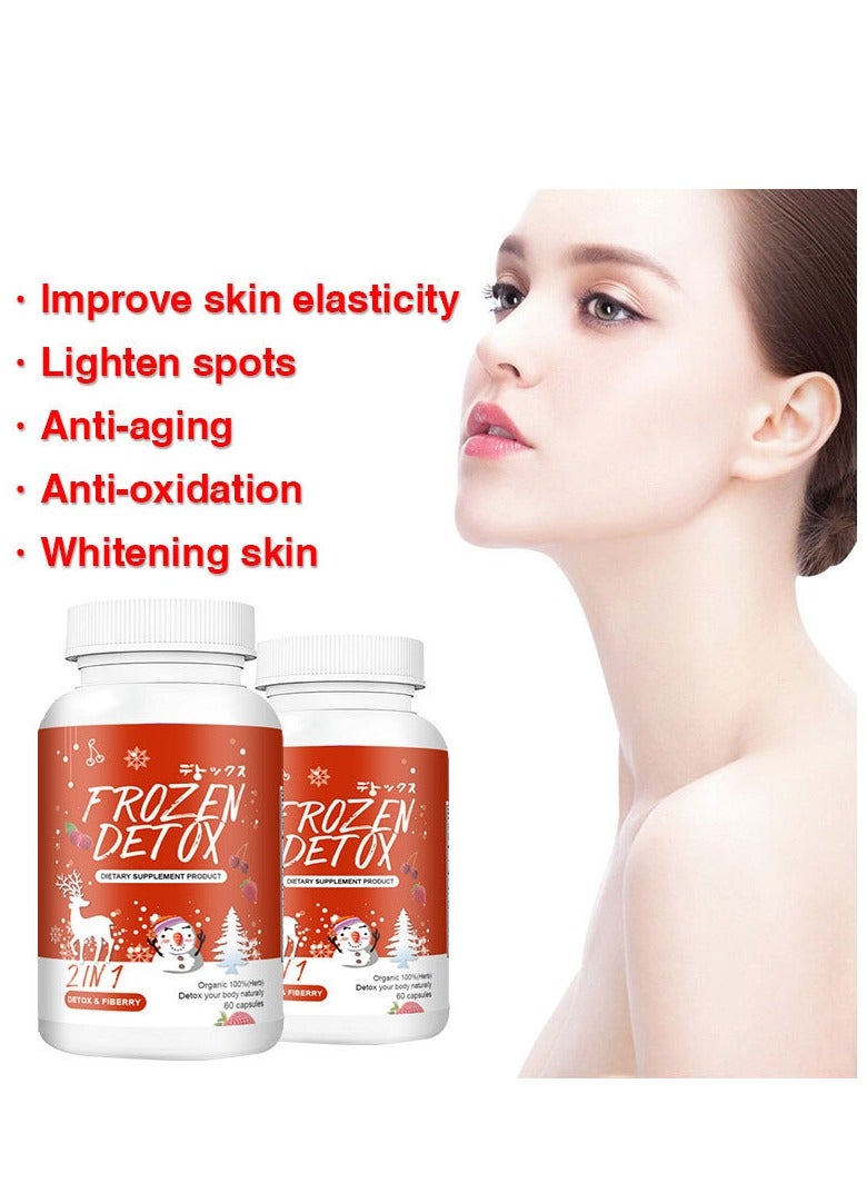 frozen detox 2-in-1 detox and fiberry whitening slim collagen ,whitening lighten spots,dietary supplement 60 capsules - Image 4