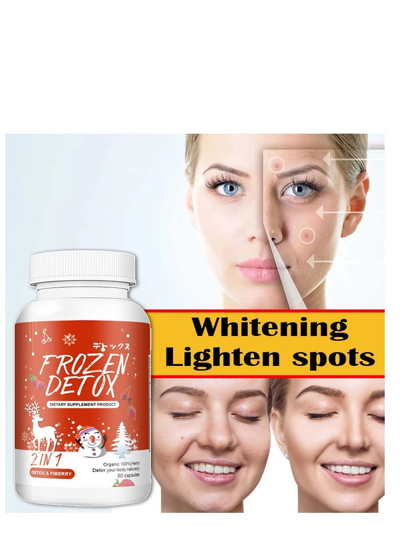 frozen detox 2-in-1 detox and fiberry whitening slim collagen ,whitening lighten spots,dietary supplement 60 capsules - Image 5