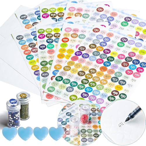 Forever young Diamond Painting Labels as Diamond Painting Accessories for Diamond Art Storage, 447 Color Number Label Stickers for Jars, Diamond Art Labels for Containers, with Blank Label and Wax(2 Set) - Image 1