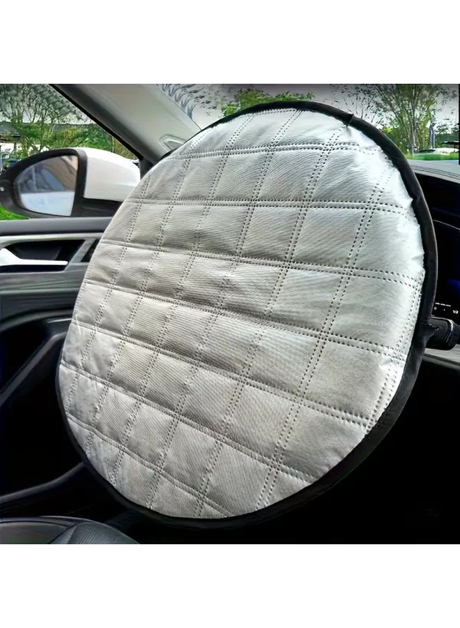 Steering Wheel Cover Heat Glare Resistant Anti Slip Grip Ergonomic Design Car Sun Visor - Image 5