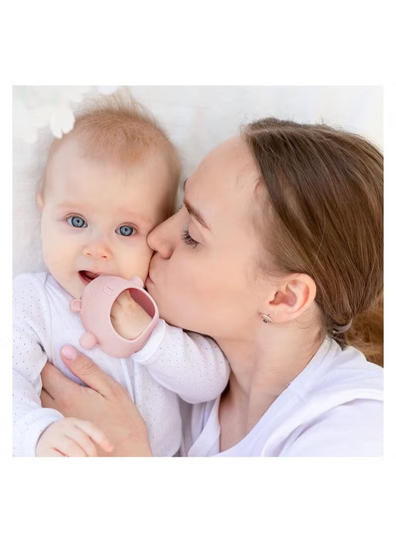 Beauenty - Baby Little Bear Silicone Baby Mitten Teething Chew Toy for Babies 3-6 Months 6-12 Months, Anti-Drop Teether Glove BPA-Free for Girls and Boys Sucking Biting Needs Soothing Gums Pain Relief - Image 1