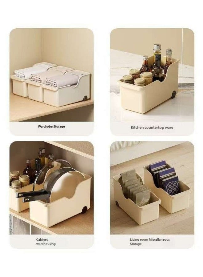 JOMILA Storage Bins, Kitchen Organizer And Storage, Muti Purpose Kitchen Storage Box Narrow Cabinet Organizer Pot Lid Organizer Countertops Box (3 Sets) - Image 4
