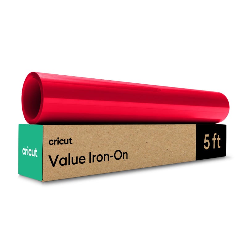 Cricut Value Iron On, Red (12in x 5ft roll) - HTV Heat Transfer Vinyl - Image 1