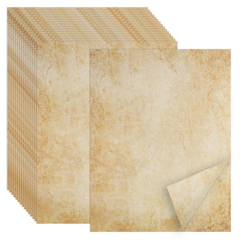 Joyberg 70PCS Vintage Paper 8.5 x 11 in Parchment paper for Writing Letter writing Paper, Decorative Printer Paper for Invitation, Letter, Resume, Award, Diploma, Art, Craft, Certificate Antique - Image 1