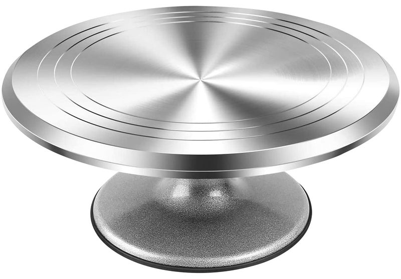 RFAQK 12 Inch Aluminum Alloy Revolving Cake Stand, Cake Turntable for Decorating Rotating Cake Stand for Cupcakes, Pastries and Cake Decorations - Image 1