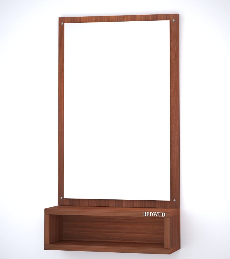 Redwud Bunny Engineered Wood Matte Finish Dressing Rectangular Wall Mirror with Shelf|Full Length Unframed Mirror for Bedroom,Bathroom,Living Room(Walnut) D.I.Y - Image 5